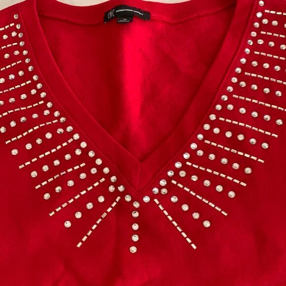 Rhinestone Red Sweatshirt NWT - Picture 5 of 5
